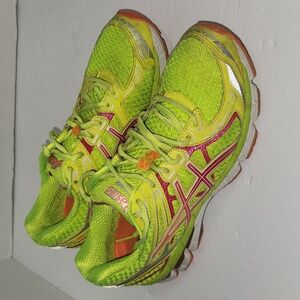 Asics 'GT-2000 2 Yellow Neon T3P8N Athletic Running Training Shoes Womens 7.5 US